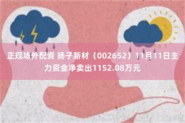 正规场外配资 扬子新材（002652）11月11日主力资金净卖出1152.08万元