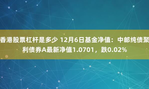 香港股票杠杆是多少 12月6日基金净值：中邮纯债聚利债券A最新净值1.0701，跌0.02%